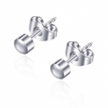 Minimalist Cylinder Stud Earrings - Silver (Free UK Delivery)