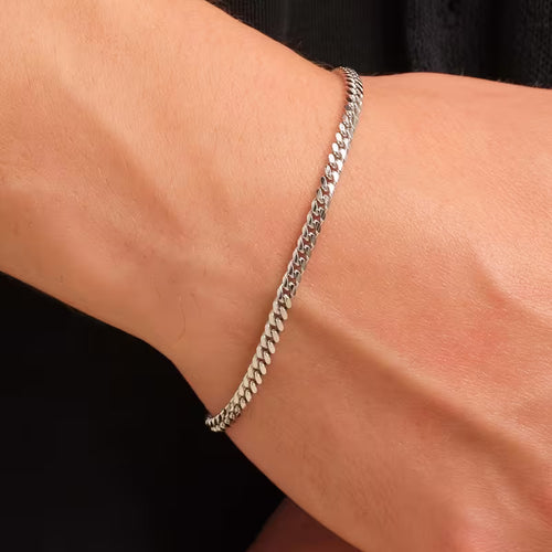 Cuban Bracelet - 3MM Silver